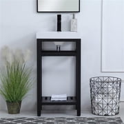 Elegant Furniture and Lighting 18 inch Single Bathroom Metal Vanity in Black