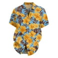 thumbnail image 4 of Hawaiian Mens Shirts Short Sleeves Printed Button Down Shirts Summer Beach Mens Shirts Clearance 12-Orange 3XL, 4 of 5