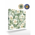 thumbnail image 2 of White Floral Canvas Wall Art, Watercolor Flower Sage Green Background Framed Wall Decor Modern Artwork Prints Painting for Living Room, Bedroom, Kitchen & Cafe Decor 8x8 Inch, 2 of 9