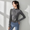 thumbnail image 1 of Women's Lightweight Slim Fit Full Zip Long Sleeve Workout Jacket with Thumb Holes & Pockets, 1 of 5