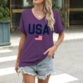 thumbnail image 6 of Ankishi Patriotic Shirts for Women American Flag V Neck Fashion Casual T Shirts Summer Patriotic Tops for Travel, 6 of 7
