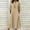 Multicolor#1, variant on Women's Cotton Linen Summer Dress V-Neck 1/2 Sleeve Button Stand Collar Midi Dress with Pockets, Lightweight Flowy Beach Sundress