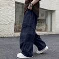 thumbnail image 4 of SJLDQY Boys Cargo Pants Elastic Waist Straight leg Baggy Pants Casual Streetwear Loose Trousers with Pockets, 4 of 5