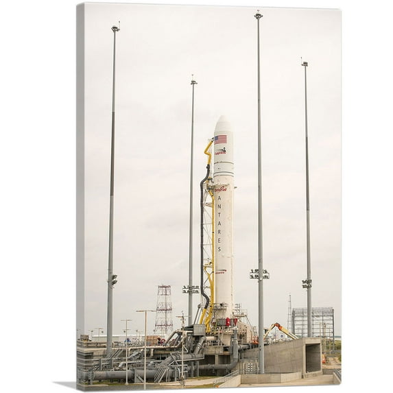 ARTCANVAS NASA Antares Rocket Readies for Launch Into Space Canvas Art Print - Size: 40" x 26" (1.50" Deep)