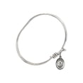 thumbnail image 2 of 5 3/4 inch Oval Eye Hook Bangle Bracelet w/ Confirmation in Sterling Silver, 2 of 3