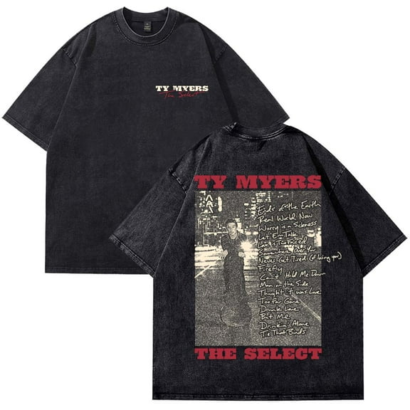 Ty Myers The Select Album Tracklist T-Shirt Cotton Vintage Wash Tee Women Men Short Sleeve Crewneck Tee