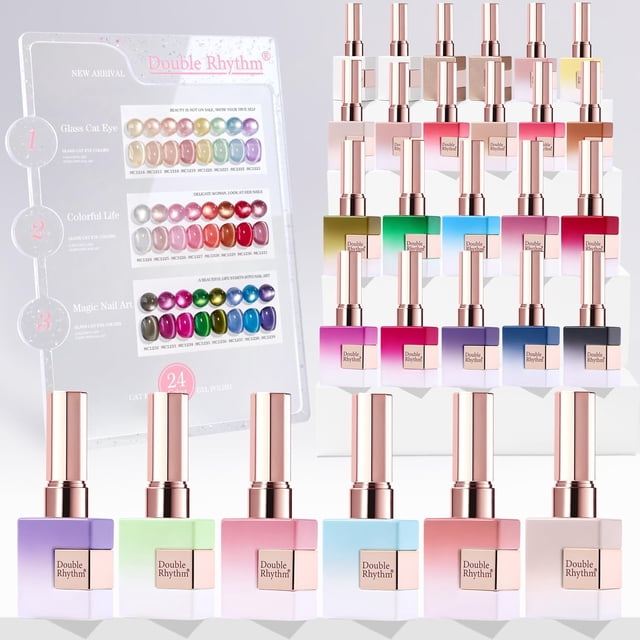 Set de esmaltes de uñas Double Rhythm Cat Eye Gel 15 ml x 28 colores