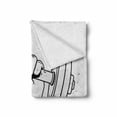 thumbnail image 2 of Fitness Soft Flannel Fleece Throw Blanket, Hand Holding a Dumbbell Grunge Sketch Get Strong Train Hard Illustration, Cozy Plush for Indoor and Outdoor Use, 50" x 70", Black Grey White, by Ambesonne, 2 of 6