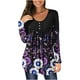 thumbnail image 1 of Pntutb moda mujer cuello redondo manga larga camiseta otoño estampado botón blusa suelta tops Pntutb Pntutb-5014, 1 of 4