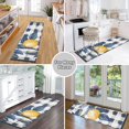 thumbnail image 6 of Yayeee Runner Rug for Bedroom 2'x6' Machine Washable Hallway Non Slip Mat, Beige Plaid Lemon, 6 of 8
