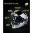 thumbnail image 5 of HAX Full Face Motorcycle Helmet with Dual Rear Wing, Motorbike Street Bike Helmet with Pinlock Ready Plastic Nails for Adult,DOT Approved (MERCURY, XL), 5 of 9
