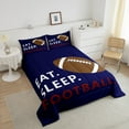 thumbnail image 4 of Erosebridal American Football Bedding Sets Full With Comforter,Rugby Game Duvet Insert,Sport Gamer Room Decorative,Reversible,Lightweight,3 Pieces, 4 of 8