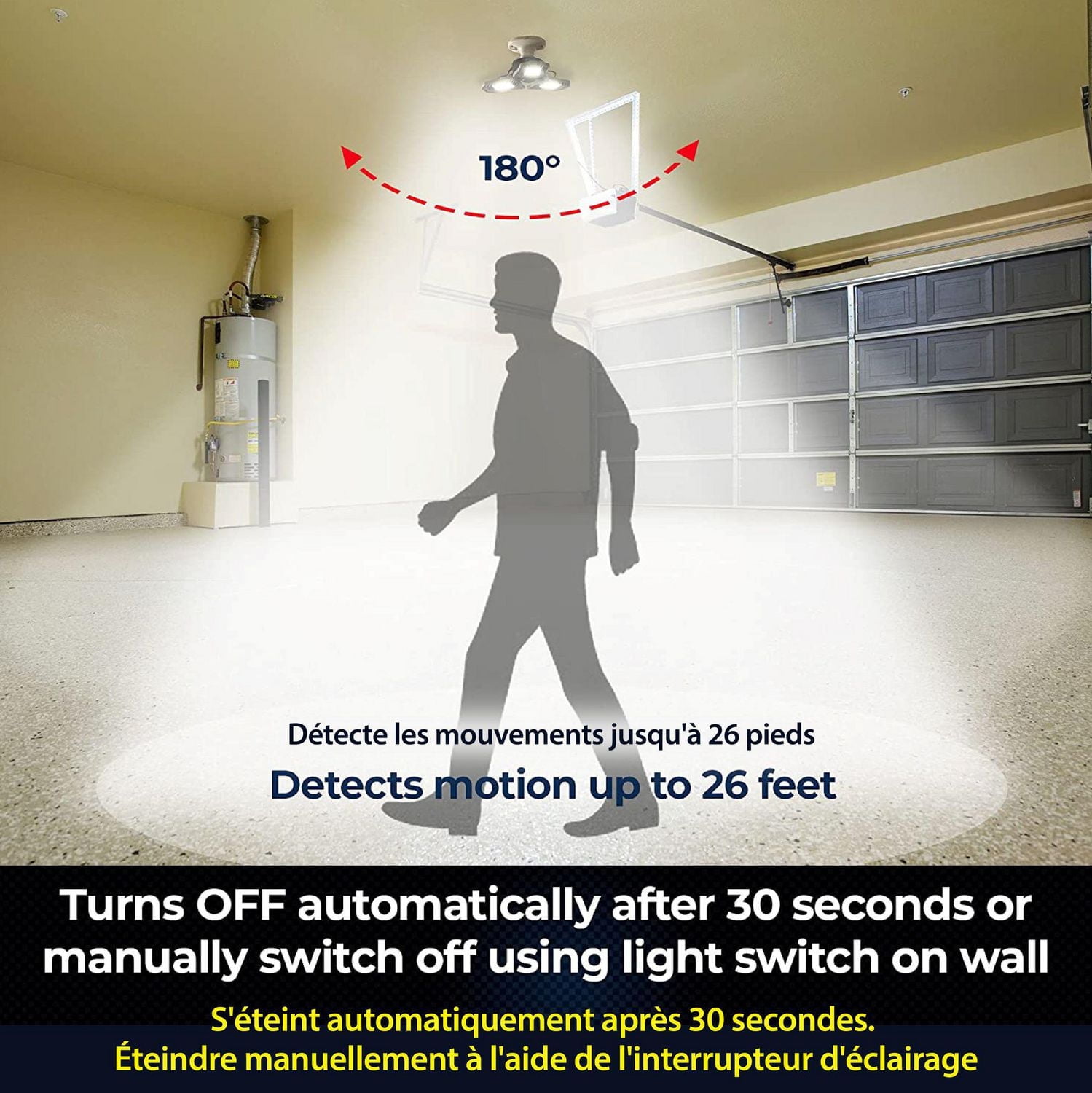 Bell + Howell Triburst Activate Deluxe Multi-Angle LED Light Panel, Motion Activated, Multi-Angle LED Light