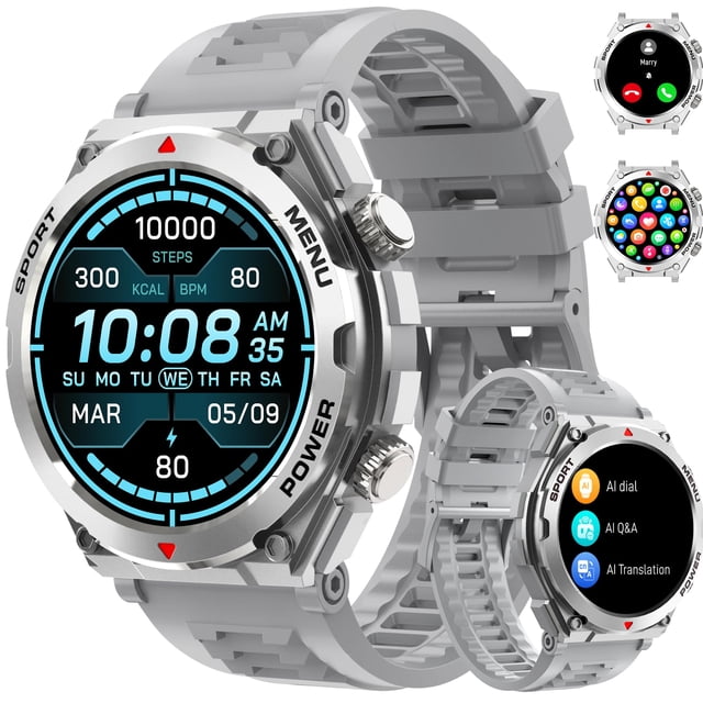 Smartwatch Bvlrksc de 1,52" HD con diseño militar y monitor de actividad física