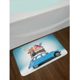 thumbnail image 2 of Winter Bath Mat, Traveling Themed Snowy Image Ski Baggage Items Blue Vintage Car Holiday Photograph, Non-Slip Plush Mat Bathroom Kitchen Laundry Room Decor, 29.5 X 17.5 Inches, Multicolor, Ambesonne, 2 of 2