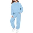 thumbnail image 3 of Children's Casual Solid Color Sweatshirt and Pants Two Piece Set, 3 of 7