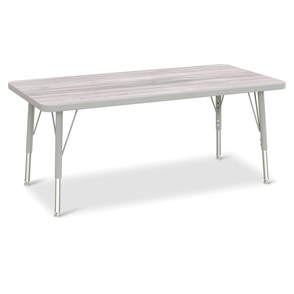 Rectangle Activity Table - 24" X 48", E-height - Driftwood Gray/Gray/Gray