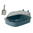 thumbnail image 3 of Bunblic Large Cat Litter Box Kitten Litter Box Cat Sand Basin Cartoon Shape Large Bed Pan Cat Sandbox Durable High Sides Cat Litter Box blue, 3 of 8