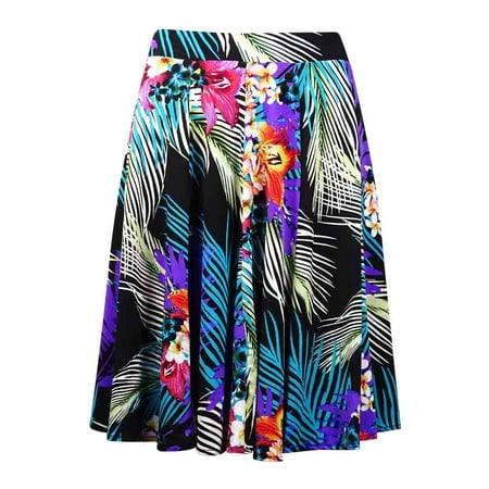 Grace Elements Women's Tropical Print Jersey A-Line Skirt - Walmart.com