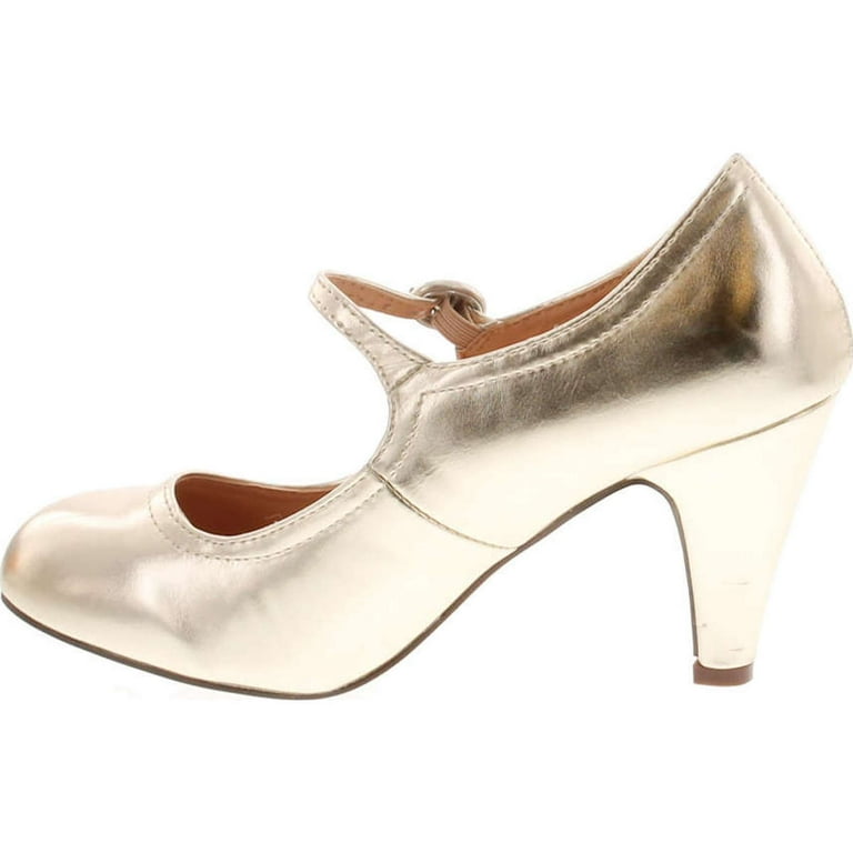Chase & Chloe KIMMY-21 Womens Round Toe Mid Heel Mary Jane