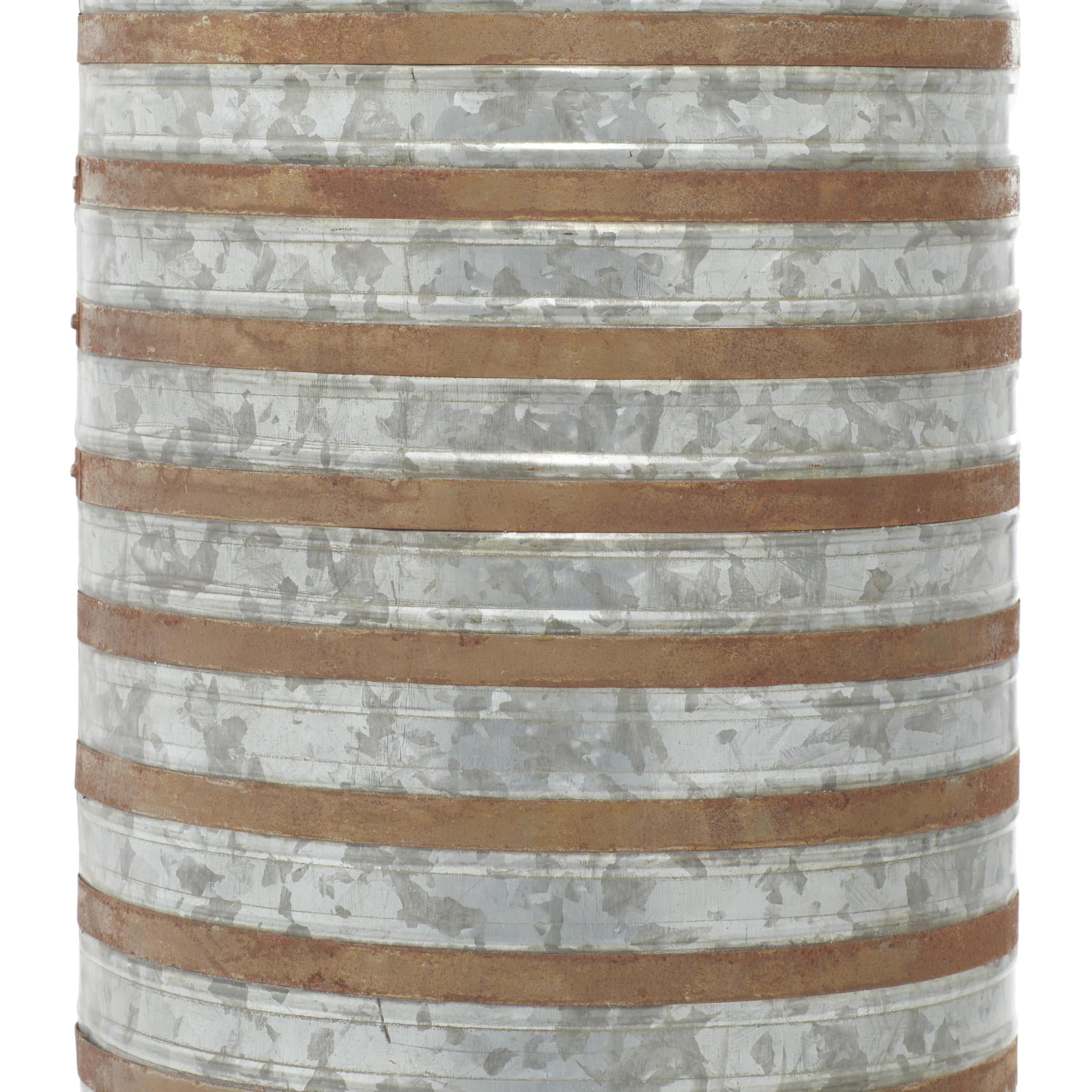 DecMode 20", 16"H Gray Metal Planter with Handles (2 Count)