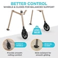 thumbnail image 6 of Stander Space Saver Walker Short, Lightweight Folding Walker for Seniors, Petite Junior Walker with Wheels, Two Wheeled Rolling Walker with Rear Ski Glides, Desert Sand, 6 of 12