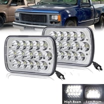 Pair Fit for Dodge W250 GMC C1500 1997-1999 7X6'' 5X7" Hi-Low Beam LED HEADLIGHT H6054