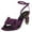 Purple, variant on Women Open Toe Crystal Chunky High Heel Bow Sandals Adjustable Buckle Ankle Strap Satin Pumps Evening Party Dance Wedding Shoes Size 4 Blue