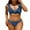 Blue, variant on Womens Ruffle Bikini Sets Tie Back Two Piece Bathing Suit Push Up Swimsuit