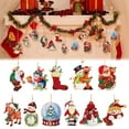 thumbnail image 2 of Christmas 12 Pcs Christmas Wooden Ornaments Christmas Wood Decorations Farmhouse Style Hanging Wood Ornaments for Christmas Tree Vintage Santa Snowman Ornaments Xmas Hanging Crafts Pendants丨A, 2 of 4