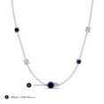 thumbnail image 3 of TriJewels 0.61 ctw Blue Sapphire and Natural Diamond Women Station Necklace in 10K White Gold, 3 of 5