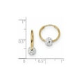 thumbnail image 2 of 14k Solid Yellow Gold Polished Crystal and Resin Bead Charm Endless Hoop Earringss 15.3x13.7mm Wide 1mm Thi Hoop Earring, 2 of 2