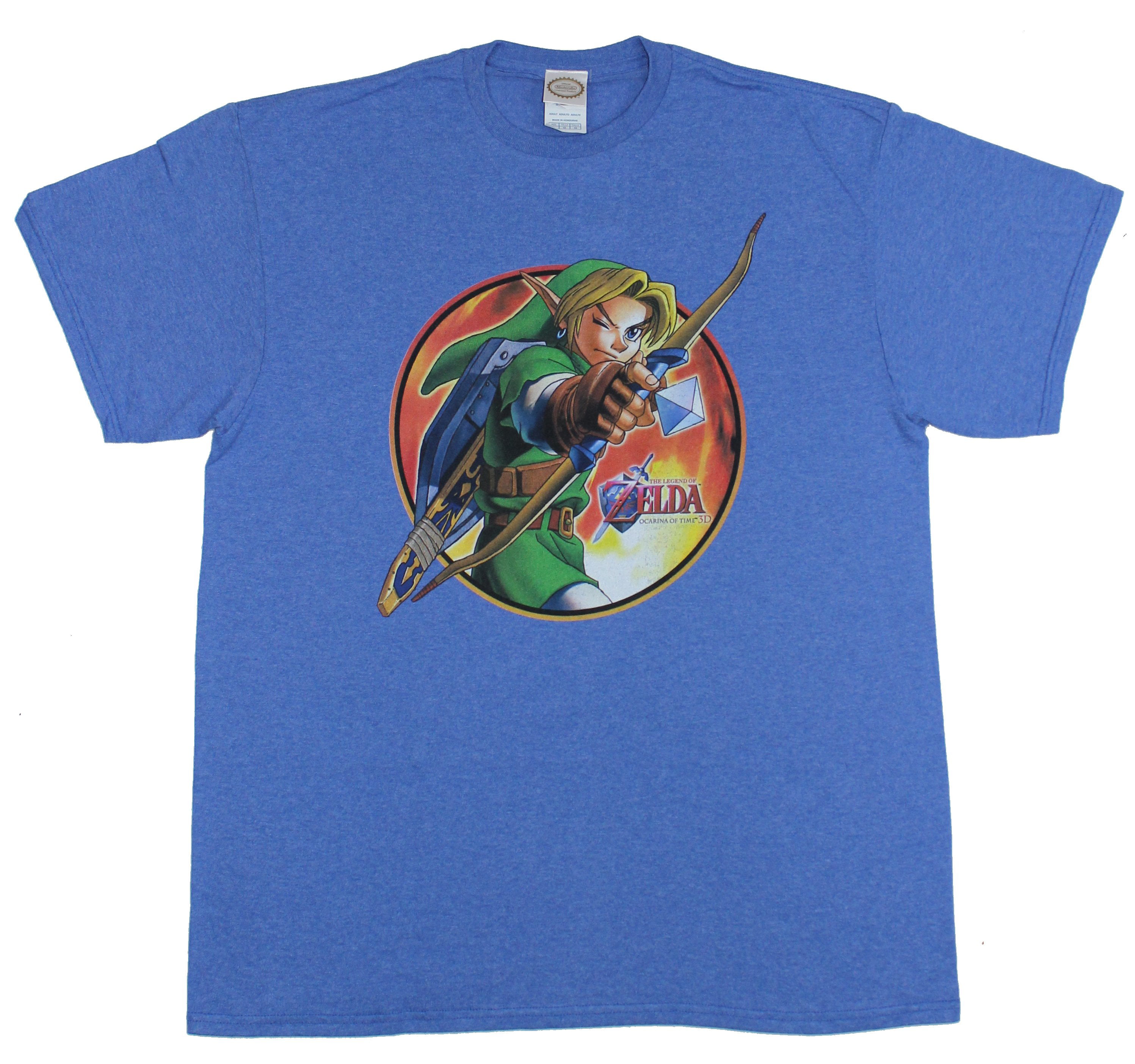 jurk toevoegen terras Legend of Zelda Mens T-Shirt - Ocarina of Time Drawn Bow Link Circle Image  (Small) - Walmart.com