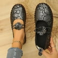 thumbnail image 2 of Black Womens Black Flat Bottom Loafers With Stitched Detail Soft Sole For Spring And Summer Casual Fashion Footwear, 2 of 9