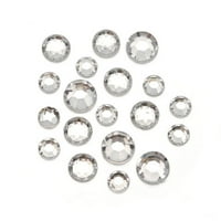 Darice Clear Round Rhinestones, 8mm to 11mm, 1 Pound Bag