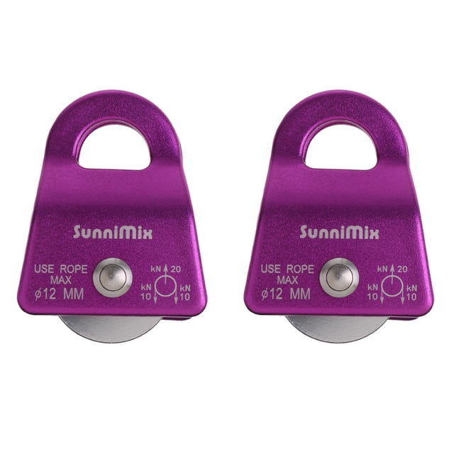 Polea Móvil Pequeña 2Pcs 20KN para Aparejo de Espeleología de Púrpura Sunnimix Polea de escalada