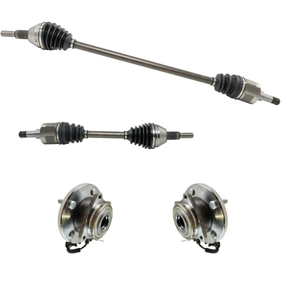TRQ Front CV Axle Shafts & Wheel Hub Bearing Assemblies 4pc for Chrysler Dodge CSA64068