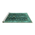 thumbnail image 2 of Ahgly Company Machine Washable Indoor Round Oriental Turquoise Blue Industrial Area Rugs, 3' Round, 2 of 4