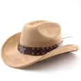 thumbnail image 1 of Western Cowboy Hat With Curved Brim For Outdoor Travel And Riding Adventures In Country Style, 1 of 3