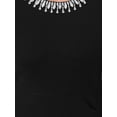 thumbnail image 5 of INSPIRE CHIC Women's Knit Dress Rhinestones Beaded Crewneck Long Sleeve Cocktail Bodycon Dresses S Black, 5 of 6