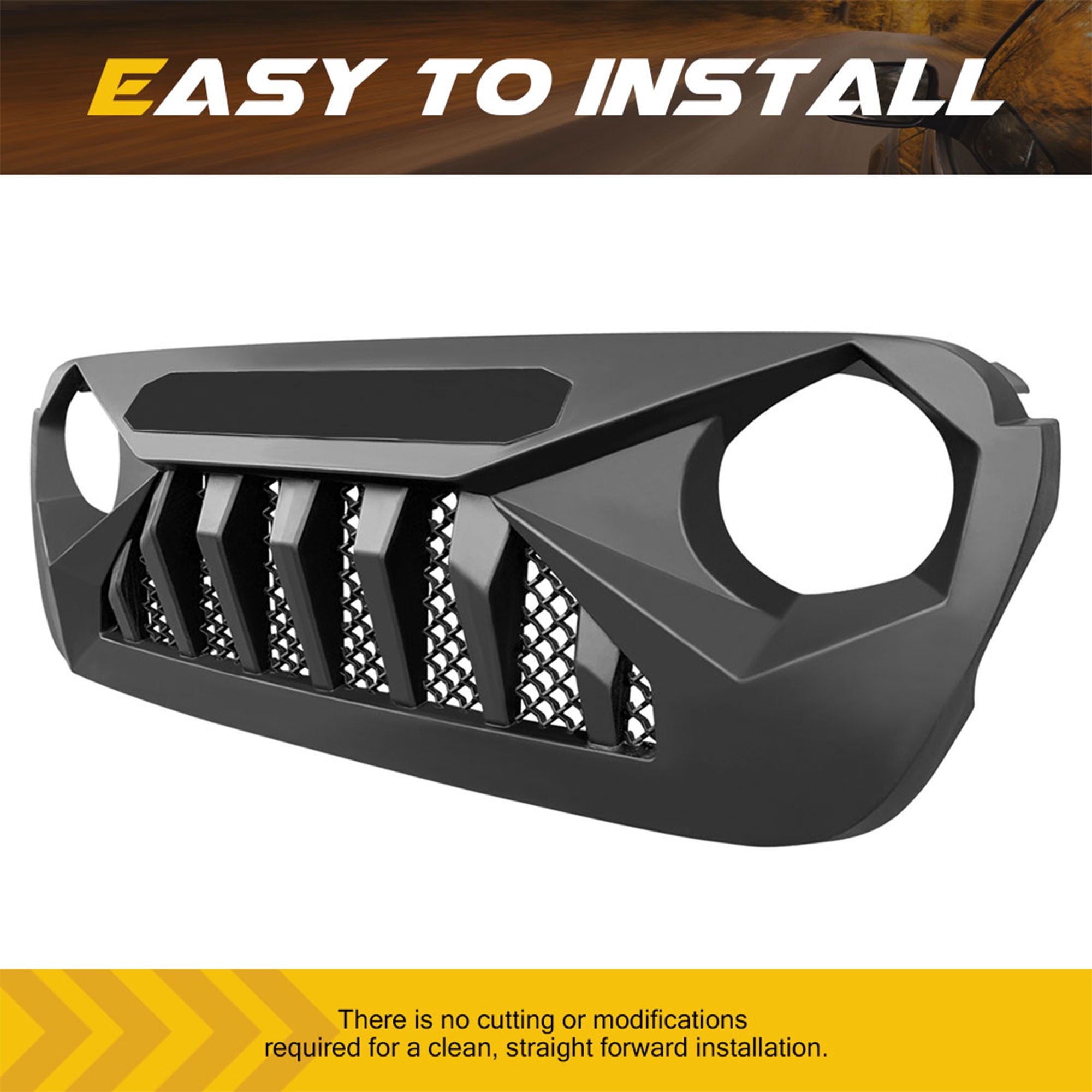 AMERICAN MODIFIED Demon Grille for 2018+ Wrangler JL & 2020+ Gladiator JT