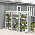 thumbnail image 4 of Three-Tier White Mini Greenhouse with Powder-Coated Steel Frame for Plants, 4 of 9