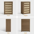thumbnail image 4 of OAKHAM 5 Drawer Dresser, Rattan Wide Chest of Drawers for Bedroom Living Room,Large,Special Walnut, 4 of 7