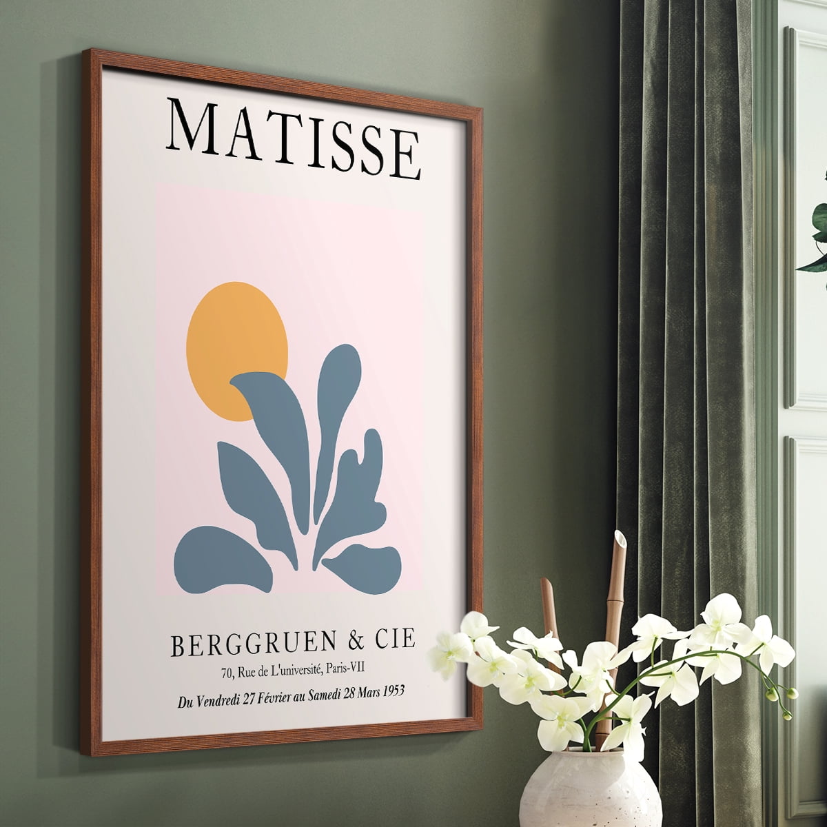 Matisse DVIII Framed Print in Brown Solid Wood Framed Print No Nail Hanging