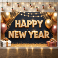 thumbnail image 4 of Balloon Design Happy New Year Banner Gift Box Glitter Decor Festive Backdrop for Holiday Party Event Celebration, 4 of 5