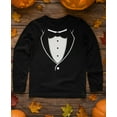 thumbnail image 2 of Tstars Youth Tuxedo Long Sleeve Shirt - Kids Printed Suit with Bow Tie Graphic Tee for Weddings, Parties & Halloween Large Black, 2 of 7