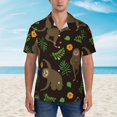 thumbnail image 2 of Pofeuu Sloth Doing Yoga Print Hawaiian Shirt for Men Sleeves Casual Button Down Summer Beach Dress Shirts T-Shirts,XX-Large, 2 of 7