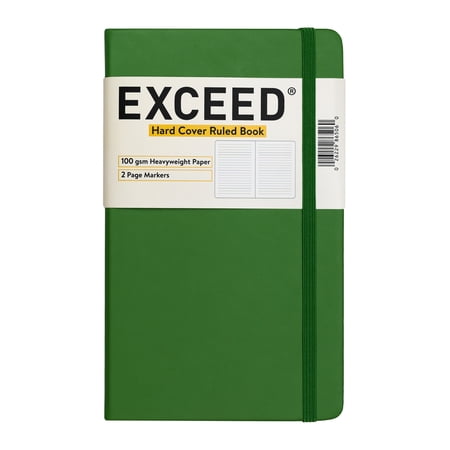 Exceed Hard Cover Medium Ruled Journal, Moss Green, 120 Sheets, 240 Pages, 100 GSM
