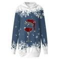 thumbnail image 6 of Telankuip Christmas Hoodies Dress for Women Long Sleeve Warm Comfy Red Print Long Sweatshirts Casual Light Merry Xmas Loose Soft Gradient Hooded Pullover Tops Blue XXL, 6 of 6