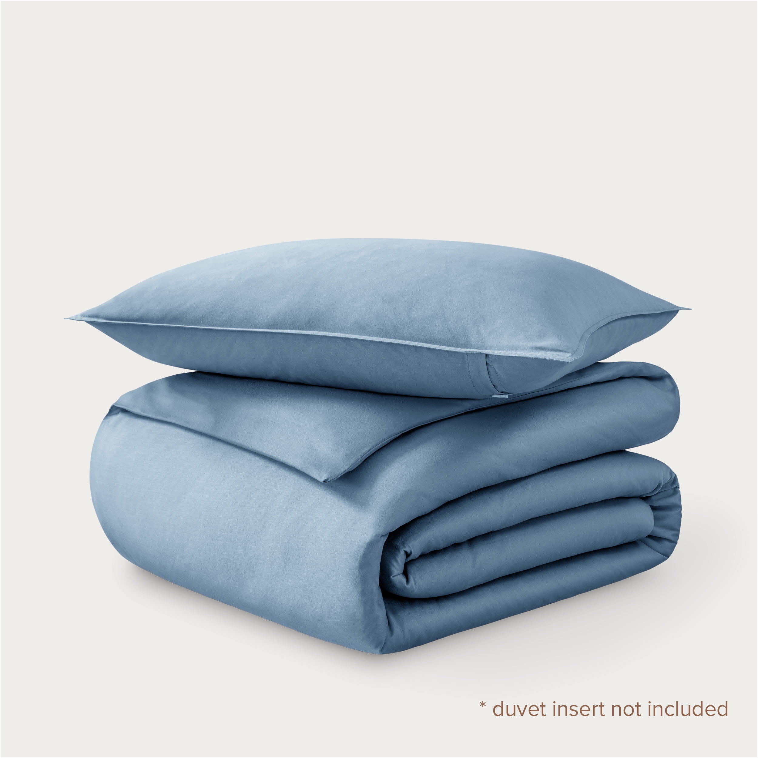 Bare Home Organic Cotton Duvet Cover Set - 400 Thread Count - Sateen Weave - Twin/Twin XL, Dusty Blue, 2-Pieces
